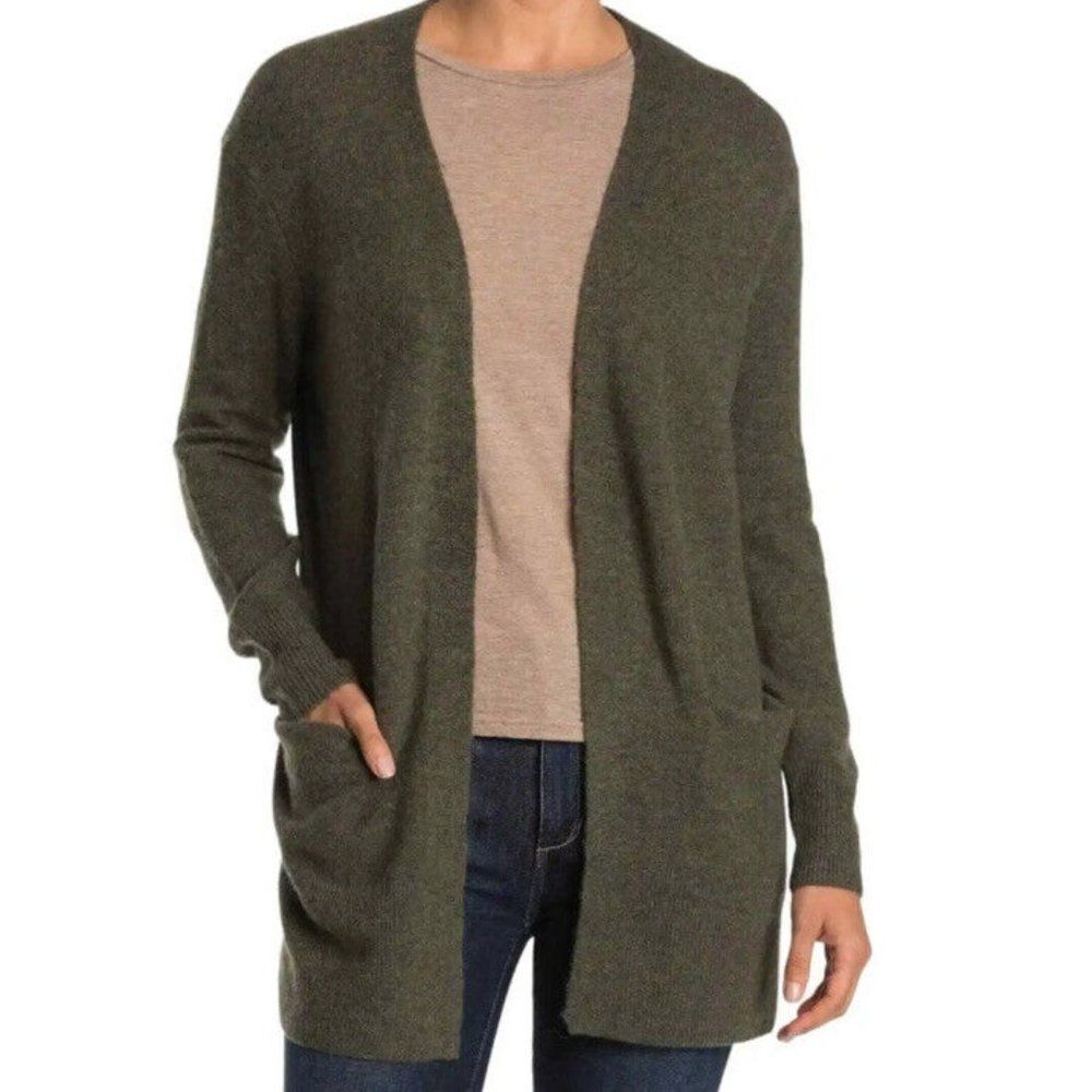 Madewell Cozy Walker Heather Foliage Green Wool Alpaca Blend Cardigan Sweater XS